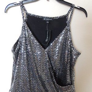 INC - International Concepts Sliver Gliteratti Top
